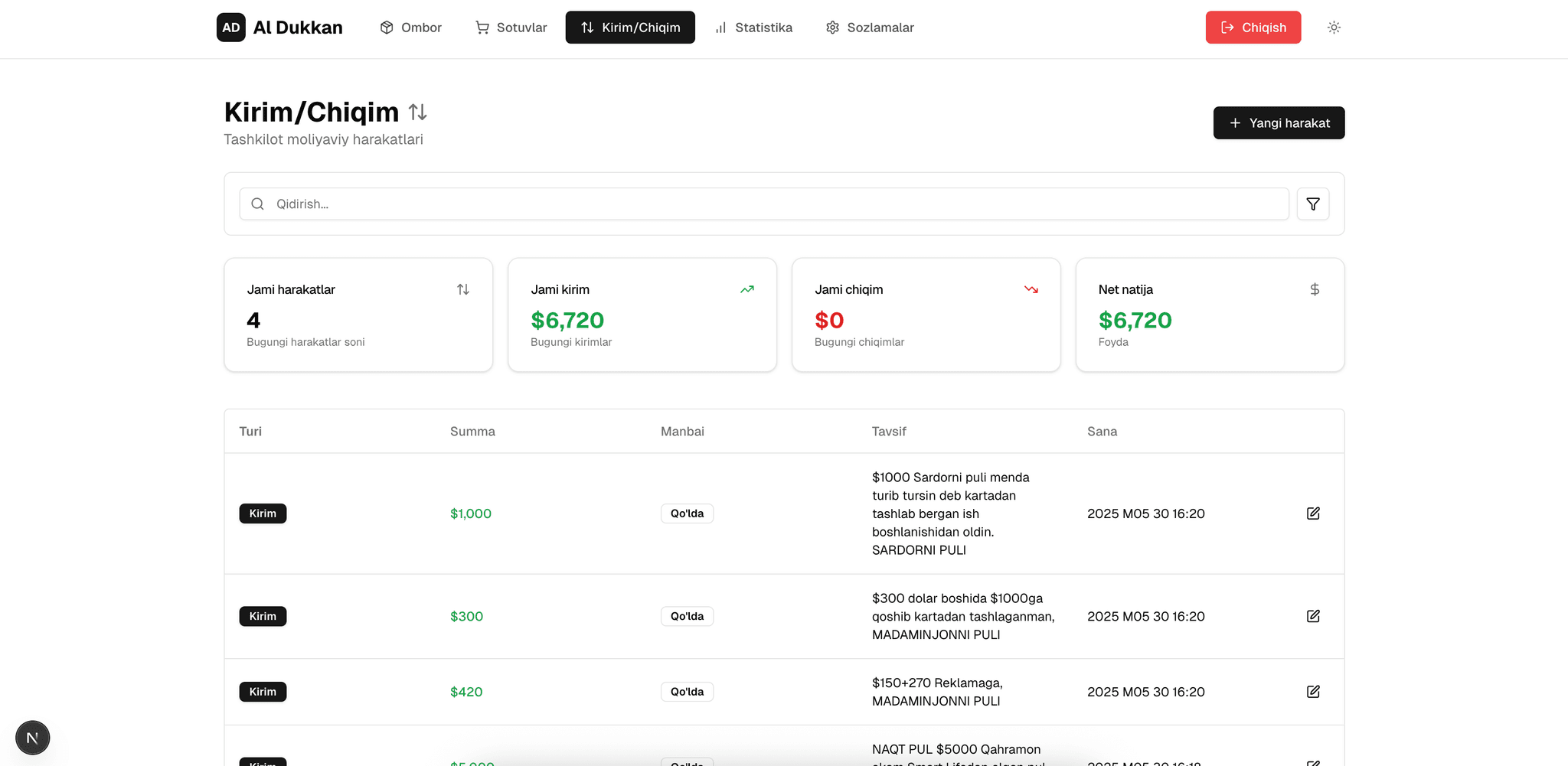 Tranzaksiyalar - Al Dukkan demo
